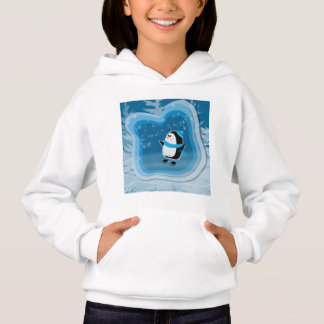Niedliche Pinguin-Skaten in Winterlandschaft Hoodie