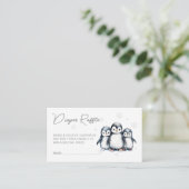 Niedliche Pinguin Snowflakes Baby Dusche Windelwan Begleitkarte (Stehend Vorderseite)