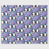 Niedliche Pinguin Snowflakes Whimsical Geschenkpapier (Flach)