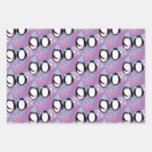 Niedliche Pinguin Snowflakes Whimsical Geschenkpapier Set (Vorderseite 3)
