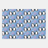Niedliche Pinguin Snowflakes Whimsical Geschenkpapier Set (Vorderseite 2)