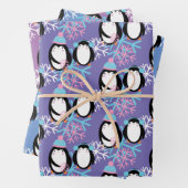 Niedliche Pinguin Snowflakes Whimsical Geschenkpapier Set (Beispiel)