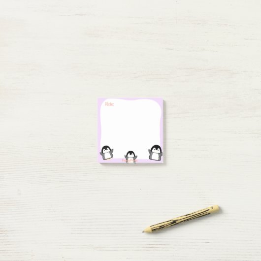Niedliche Pinguin Sticky Notes Post-it Klebezettel (Auf Schreibtisch)