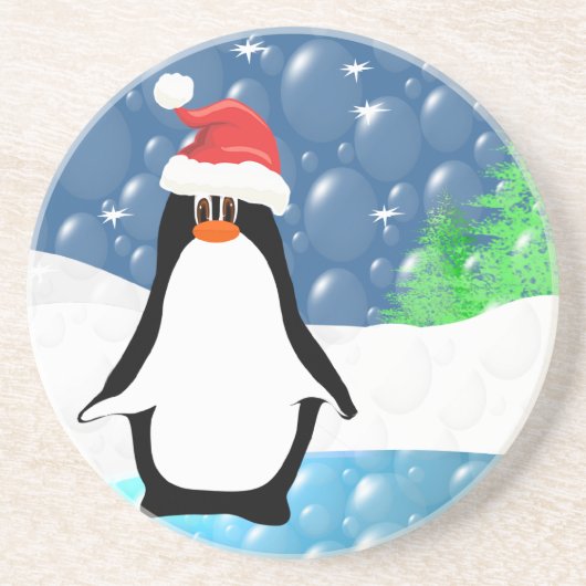 Niedliche Pinguin-Untersetzer Sandstein Untersetzer (Vorne)