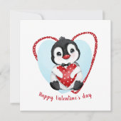Niedliche Pinguin Valentine Tageskarte Karte (Vorderseite)