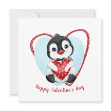 Niedliche Pinguin Valentine Tageskarte