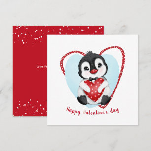 Niedliche Pinguin Valentine Tageskarte Karte