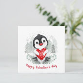 Niedliche Pinguin Valentine Tageskarte Karte (Stehend Vorderseite)