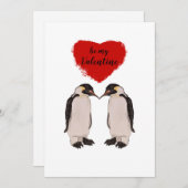 Niedliche Pinguin Valentines Feiertagskarte (Vorne/Hinten)