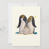 Niedliche Pinguin Watercolor Kinderdusche Einladun Einladung (Rückseite)