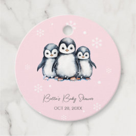 Niedliche Pinguin Winter Babydusche Geschenkanhänger