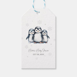 Niedliche Pinguin Winter Babydusche Geschenkanhänger