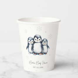 Niedliche Pinguin Winter Babydusche Pappbecher