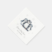 Niedliche Pinguin Winter Babydusche Serviette (Ecke)