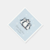 Niedliche Pinguin Winter Babydusche Serviette (Ecke)