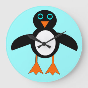 Niedliche Pinguinaluhr Große Wanduhr