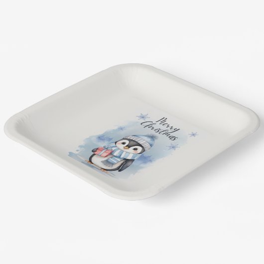 Niedliche Pinguine 2 Pappteller (Gewinkelt)