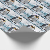 Niedliche Pinguine auf einem Gletscher Geschenkpapier (Ecke)