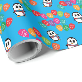 Niedliche Pinguine & Balloons Geburtstagskackpapie Geschenkpapier