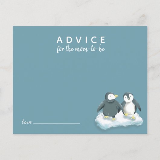 Niedliche Pinguine Blue Advice zur MOMY Card (Vorderseite)