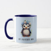 Niedliche Pinguine Blue Custom Bilingual Spanish T Tasse (Links)