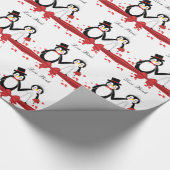 Niedliche Pinguine Braut & Groom Wedding Papier Geschenkpapier (Ecke)