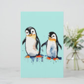 Niedliche Pinguine Briefpapier (Stehend Vorderseite)