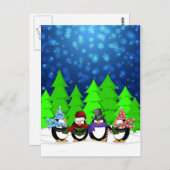 Niedliche Pinguine Carolers Postkarte (Vorne/Hinten)