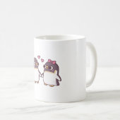 Niedliche Pinguine Couple Holding Flippers Kaffeetasse (VorderseiteRechts)