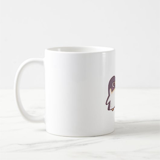 Niedliche Pinguine Couple Holding Flippers Kaffeetasse (Links)