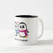 Niedliche Pinguine Couple Tasse (VorderseiteRechts)