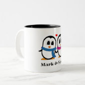 Niedliche Pinguine Couple Tasse (Vorderseite Links)