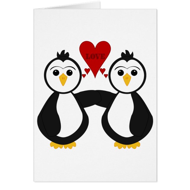 Niedliche Pinguine denken Liebe (Vorne)