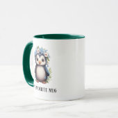 Niedliche Pinguine, die sich auf den Text "Green C Tasse (Vorderseite Links)