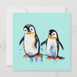 Niedliche Pinguine Einladung