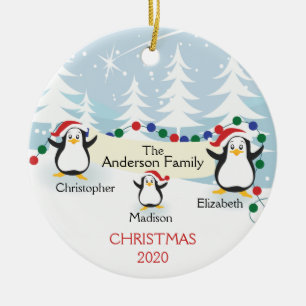 Niedliche Pinguine Familie von 3 Weihnachtsschmuck