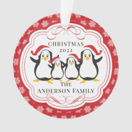 Niedliche Pinguine Familie von 4 Weihnachtsschmuck Ornament