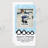 Niedliche Pinguine Familie Weihnachten Ihr Foto (Vorne/Hinten)