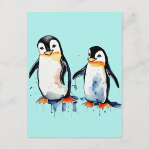 Niedliche Pinguine Feiertagspostkarte