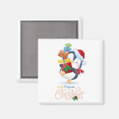 Niedliche Pinguine fröhliche Weihnachtskollektion Magnet (Vorderseite/Rückseite)