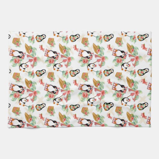 Niedliche Pinguine Geschirrtuch (Horizontal)
