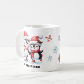 Niedliche Pinguine Ice Skaten Weihnachten Kaffeetasse (Vorderseite Links)