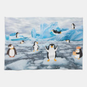 niedliche Pinguine im Antarktis Geschirrtuch (Horizontal)