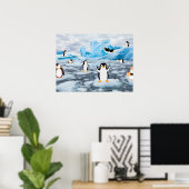 niedliche Pinguine im Antarktis Poster (Heimbüro)