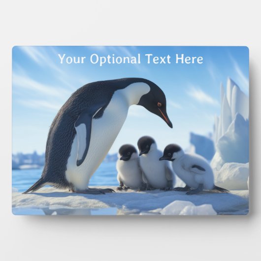 Niedliche Pinguine im benutzerdefinierten Text Fotoplatte (Vorderseite)
