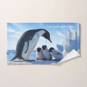 Niedliche Pinguine im benutzerdefinierten Text Handtuch