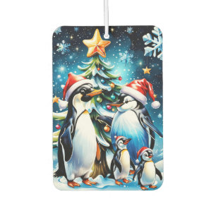 Niedliche Pinguine im fröhlichen Stil des Cartoon, Autolufterfrischer