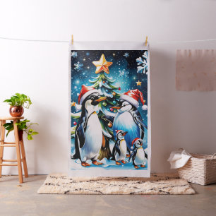 Niedliche Pinguine im fröhlichen Stil des Cartoon, Stoff