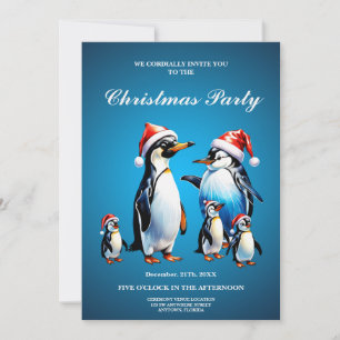 Niedliche Pinguine im fröhlichen Stil eines Cartoo Einladung