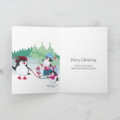 Niedliche Pinguine im Schneewald Frohe Weihnachten (Innenseite)